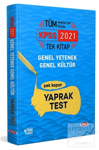 2021 KPSS Tek Kitap Genel Yetenek - Genel Kültür Çek Kopar Yaprak Test