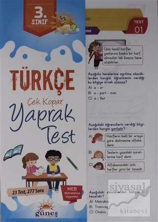 3. Sınıf Türkçe Çek Kopar Yaprak Test Kolektif