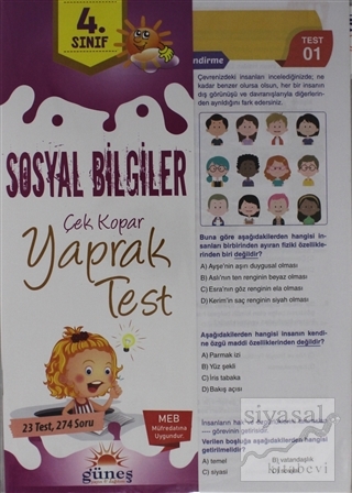 4. Sınıf Sosyal Bilgiler Çek Kopar Yaprak Test Kolektif