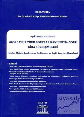 6098 Sayılı Türk Borçlar Kanunu'na Göre Kira Sözleşmeleri (2 Cilt Takı