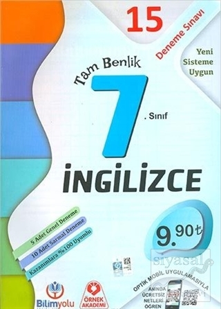 7. Sınıf İngilizce Tam Benlik 15 Deneme Sınavı Kolektif