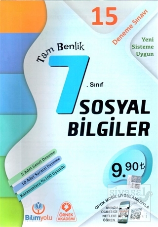 7. Sınıf Sosyal Bilgiler Tam Benlik 15 Deneme Sınavı Kolektif