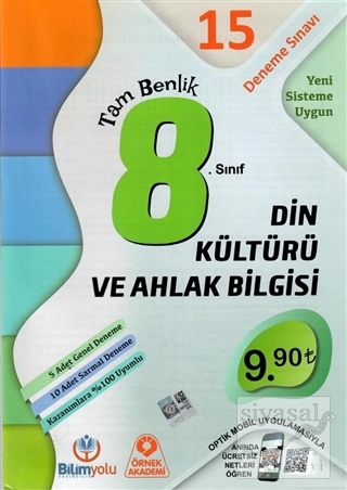 8. Sınıf Din Kültürü ve Ahlak Bilgisi Tam Benlik 15 Deneme Sınavı Kole