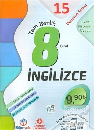 8. Sınıf İngilizce Tam Benlik 15 Deneme Sınavı Kolektif