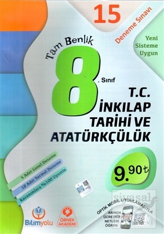 8. Sınıf T.C. İnkılap Tarihi ve Atatürkçülük Tam Benlik 15 Deneme Sına
