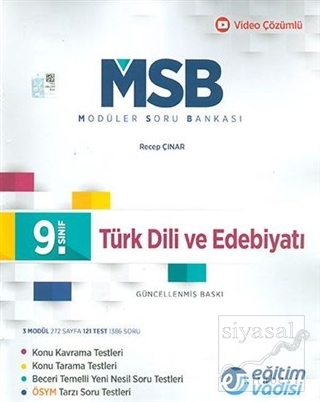 9. Sınıf Türk Dili ve Edebiyatı MSB Modüler Soru Bankası Recep Çınar