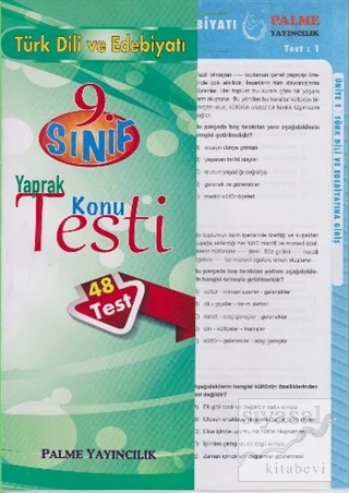 9.Sınıf Türk DİLİ ve Edebiyatı Yaprak Konu Testi (48Test) Sibel Vural