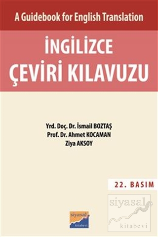 A Guidebook For English Translation İngilizce Çeviri Kılavuzu - Cevap Anahtarı