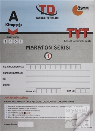 Maraton Serisi Tyt Temel Yeterlilik 1. Deneme Sınavı Kolektif
