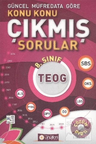 Anafen 8. Sınıf Teog -Konu Konu Çıkmış Sorular (DVD'li) 2000-2014