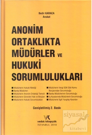 Anonim Ortaklıkta Müdürler ve Hukuki Sorumlulukları (Ciltli)