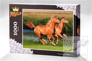 Atlar (1000 Parça) - Ahşap Puzzle Hayvanlar Serisi (HV01-M)
