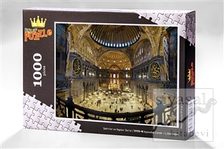 Ayasofya Camii - İç Görünüm (1000 Parça) - Ahşap Puzzle Şehirler ve Ya