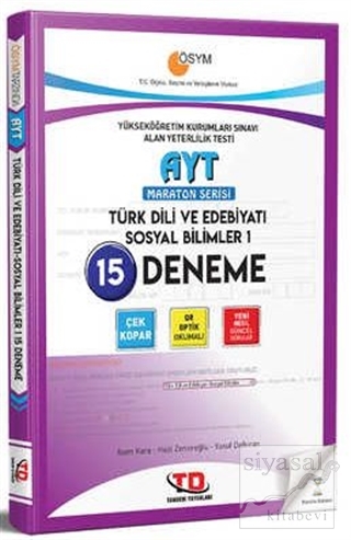 AYT Maraton Serisi Türk Dili Ve Edebiyatı Sosyal Bilimleri 1 - 15 Dene