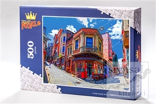 Balat Sokakları - İstanbul (500 Parça) - Ahşap Puzzle Cadde Sokak Seri