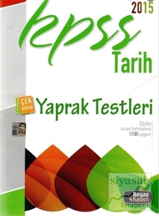Beyaz Kalem 2015 KPSS Tarih Çek Kopar Yaprak Testleri