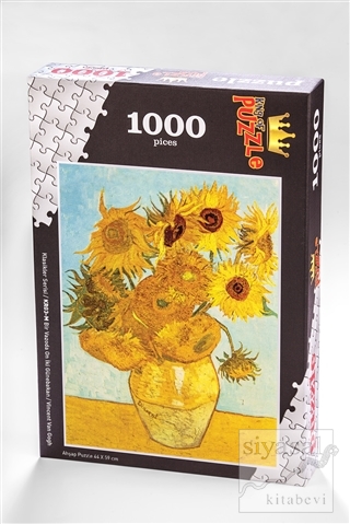 Bir Vazoda On İki Günebakan (1000 Parça) - Vincent Van Gogh Ahşap Puzz
