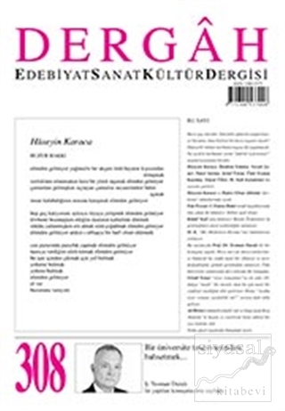 Dergah Edebiyat Kültür Sanat Dergisi Sayı: 308 Ekim 2015 Kolektif
