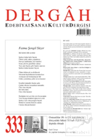 Dergah Edebiyat Kültür Sanat Dergisi Sayı: 333 Kasım 2017 Kolektif