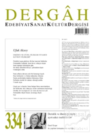 Dergah Edebiyat Kültür Sanat Dergisi Sayı: 334 Aralık 2017 Kolektif