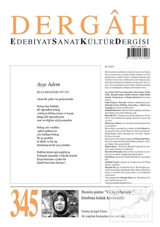 Dergah Edebiyat Sanat Kültür Dergisi Sayı: 345 Kasım 2018 Kolektif
