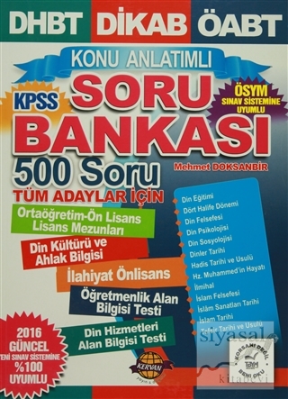 DHBT DİKAB ÖABT KPSS Konu Anlatımlı Soru Bankası 500 Soru Mehmet Doksa