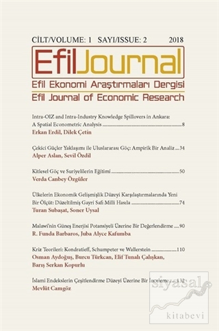 Efil Ekonomi Araştırmaları Dergisi Cilt: 1 Sayı: 2 Kolektif