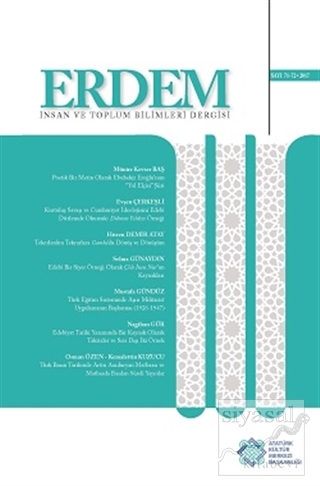 Erdem Atatürk Kültür Merkezi Dergisi Sayı: 71-72 2017 Kolektif