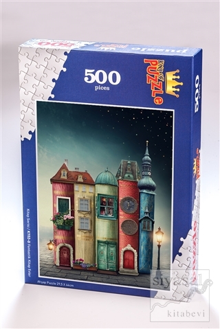 Fantastik Kitap Evler (500 Parça) - Ahşap Puzzle Kitap Serisi - (KT02-