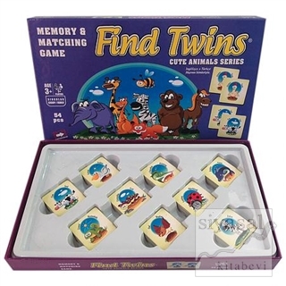 Find Twins Hafıza ve Eşleştirme Oyunu - Sevimli Hayvanlar 54 Parça