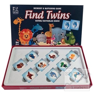 Find Twins Hafıza ve Eşleştirme Oyunu - Sevimli Hayvanlar Büyük 54 Par