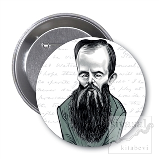 Fyodor Dostoyevski (Karikatür) - Rozet