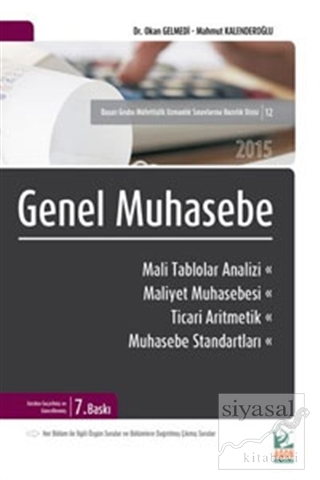 Genel Muhasebe ve Mali Tablolar Analizi 2015 Mahmut Kalenderoğlu