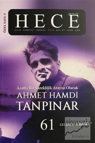 Hece Aylık Edebiyat Dergisi Ahmet Hamdi Tanpınar Özel Sayısı: 3 - 61 (