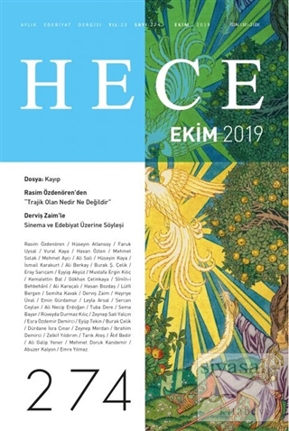 Hece Aylık Edebiyat Dergisi Sayı: 274 Ekim 2019 Kolektif