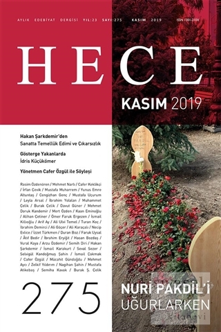 Hece Aylık Edebiyat Dergisi Sayı: 275 Kasım 2019 Kolektif