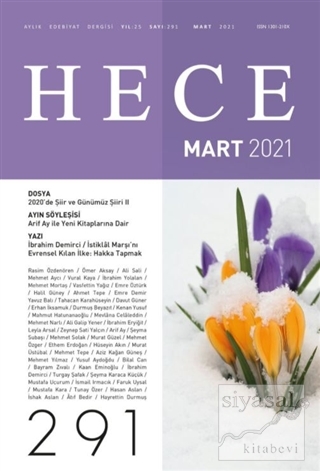 Hece Aylık Edebiyat Dergisi Sayı: 291 Mart 2021 Kolektif