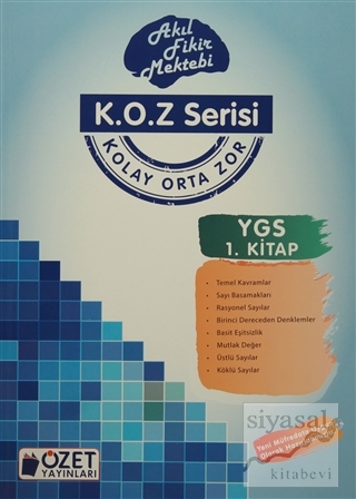 K.O.Z Serisi YGS Matematik 1. Kitap Merve Çelenk