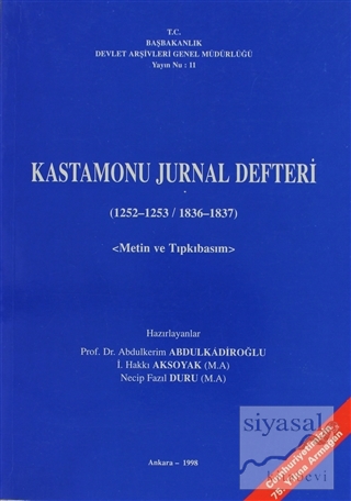 Kastamonu Jurnal Defteri (1252-1253 / 1836-1837) Kolektif