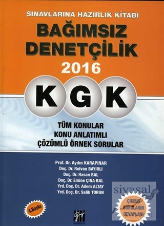 KGK - Bağımsız Denetçilik Sınavlarına Hazırlık Kitabı 2016 Aydın Karap