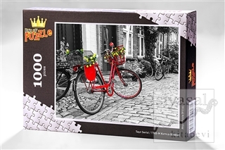 Kırmızı Bisiklet (1000 Parça) - Ahşap Puzzle Taşıt Serisi - (TT03-M) K