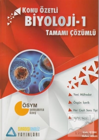 Konu Özetli Biyoloji - 1 Tamamı Çözümlü Soru Bankası Metin Zeybek