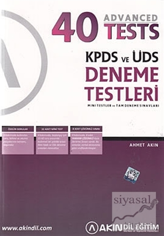 KPDS ve ÜDS Deneme Testleri - 40 Advanced Tests Ahmet Akın