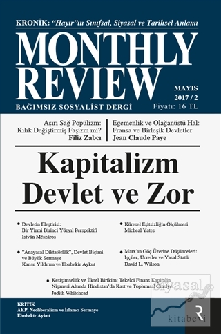 Monthly Review Bağımsız Sosyalist Dergi Mayıs 2017/ 2. Sayı Kolektif