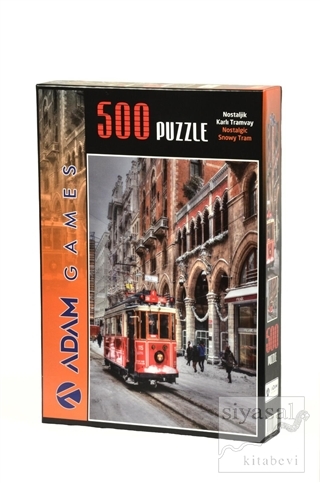 Nostaljik Karlı Tramvay 500 Parça Puzzle (48x68)