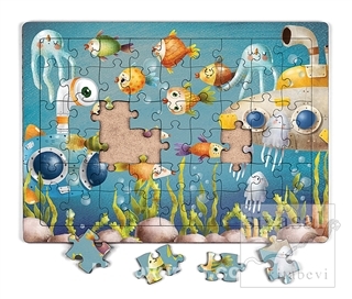 Okyanus Derinleri Ahşap Puzzle 54 Parça (LIV-19) Kolektif