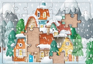 Orman Köyü ve Kış Ahşap Puzzle 35 Parça (XXXV-20) Kolektif