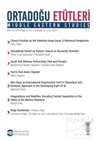 Ortadoğu Etütleri Cilt 9 Sayı 2 Aralık 2017 Kolektif