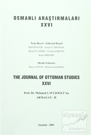 Osmanlı Araştırmaları - The Journal of Ottoman Studies Sayı: 26 Kolekt