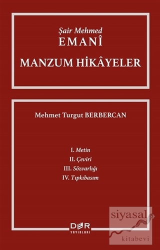 Şair Mehmed Emani - Manzum Hikayeler Mehmet Turgut Berbercan